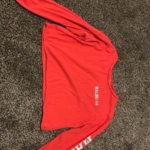 Red crop top